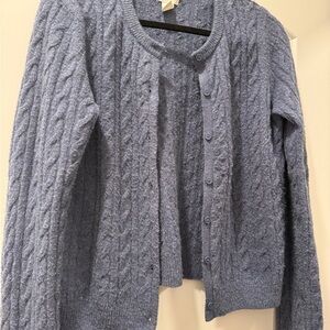 H&M Blue Cable Knit Cardigan